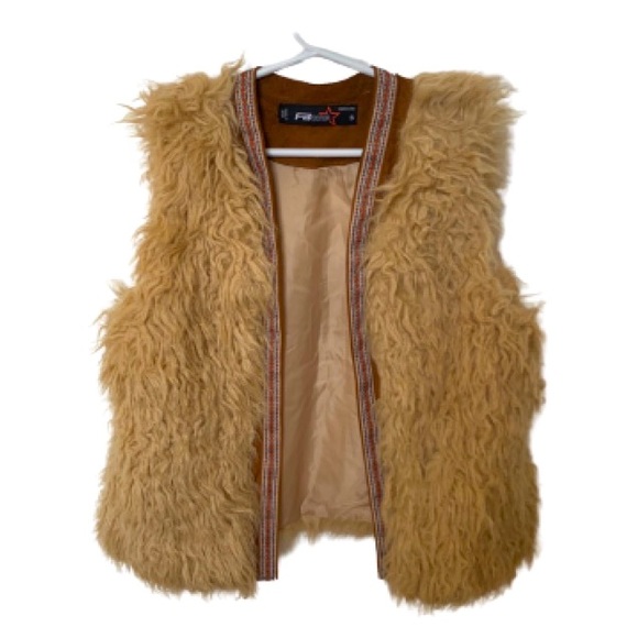 Faux Fur Boho Vest S - Picture 3 of 8